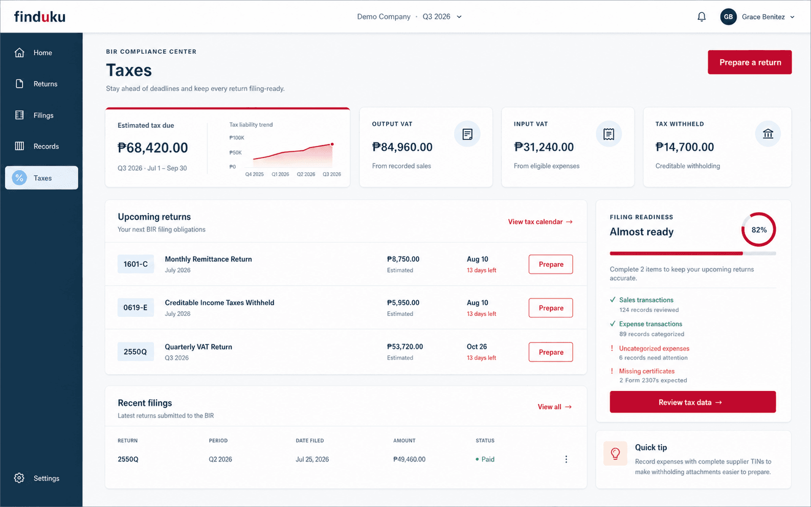 Finduku interface preview