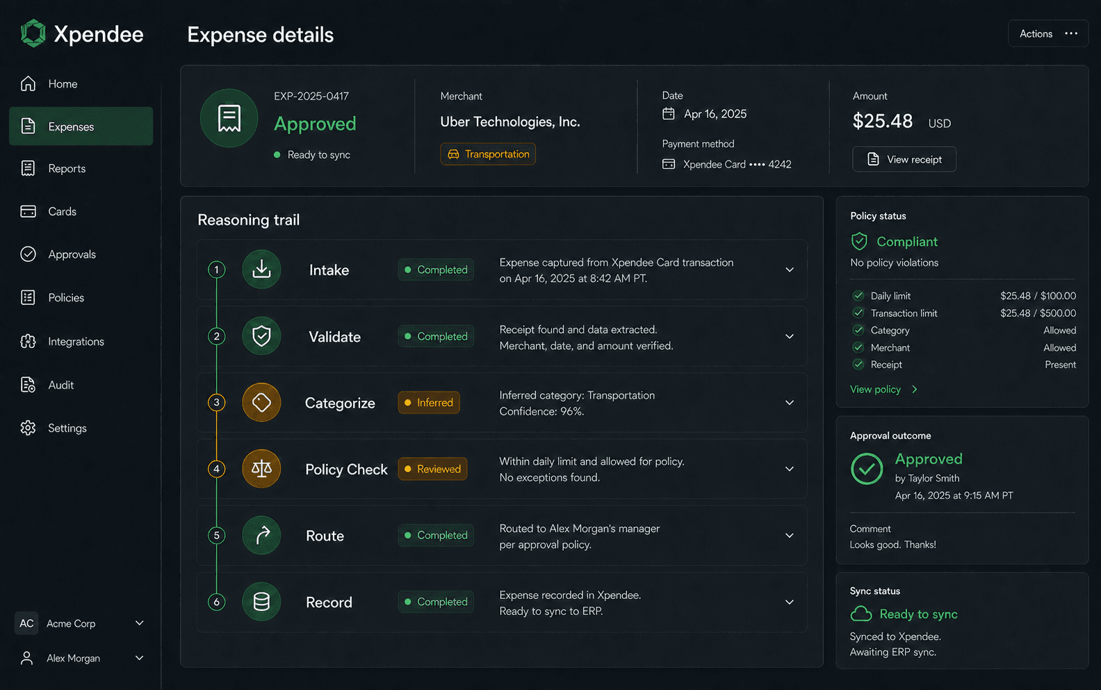 Xpendee interface preview